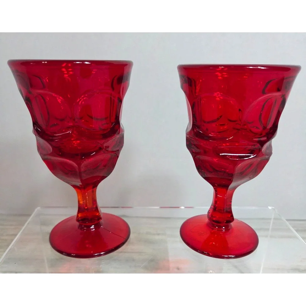 Fostoria Argus Ruby Red Wine Glass Goblet 4.75